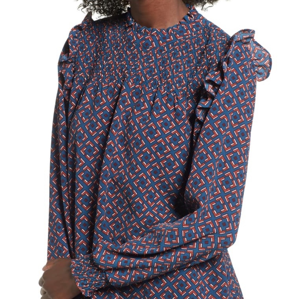 Leith ruffle shoulder blouse